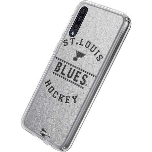 NHL St. Louis Blues Black Text Galaxy A50 Clear Case