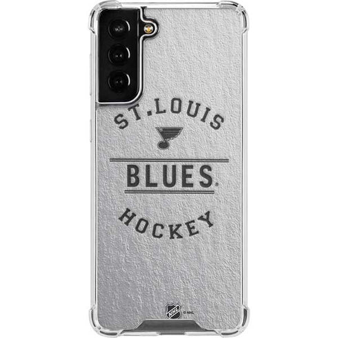 NHL St. Louis Blues Black Text Galaxy S21 FE Clear Case