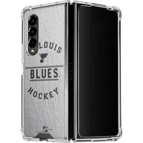 NHL St. Louis Blues Black Text Galaxy Z Fold4 5G Clear Case