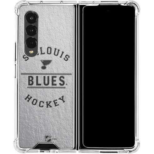 NHL St. Louis Blues Black Text Galaxy Z Fold4 5G Clear Case