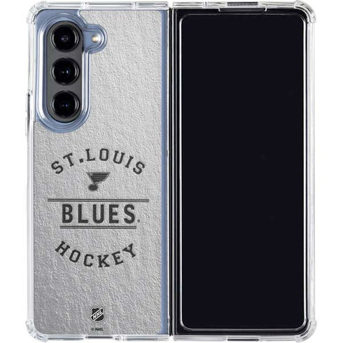 NHL St. Louis Blues Black Text Galaxy Z Fold5 5G Clear Case