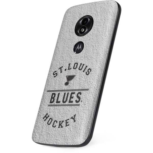 NHL St. Louis Blues Black Text Moto E5 Play Skin