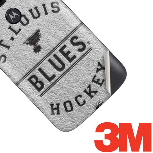 NHL St. Louis Blues Black Text Moto E5 Play Skin