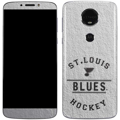 NHL St. Louis Blues Black Text Moto E5 Plus Skin