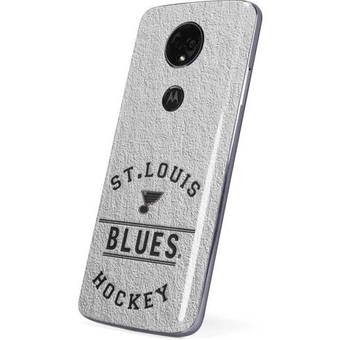 NHL St. Louis Blues Black Text Moto E5 Plus Skin