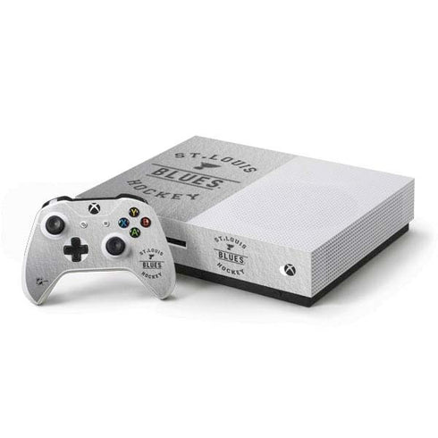 NHL St. Louis Blues Black Text Xbox One S Console and Controller Bundle Skin
