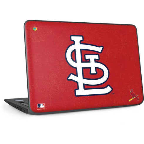 MLB St. Louis Cardinals - Solid Distressed HP Chromebook Skin