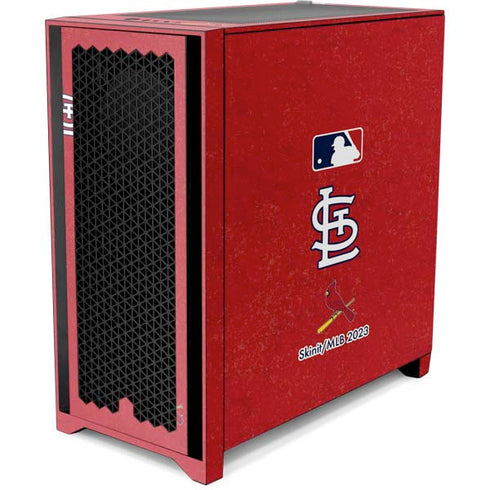 MLB St. Louis Cardinals - Solid Distressed Corsair 4000D Tempered Glass Mid-Tower ATX Case Skin