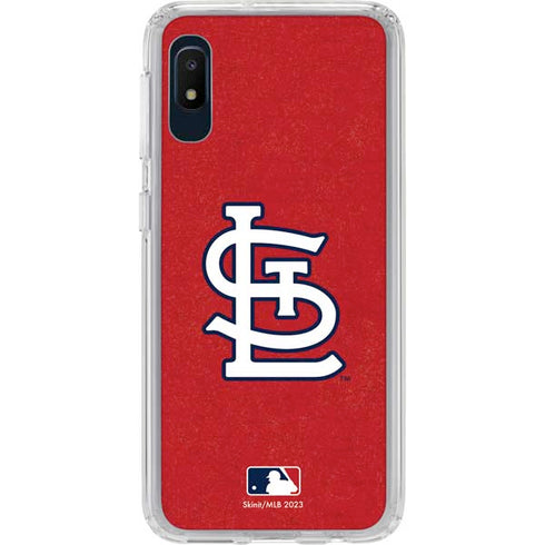 MLB St. Louis Cardinals - Solid Distressed Galaxy A10e Clear Case