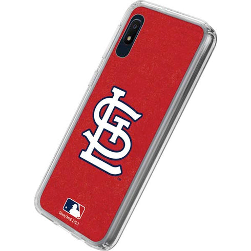MLB St. Louis Cardinals - Solid Distressed Galaxy A10e Clear Case