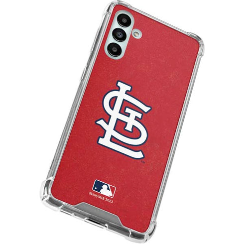 MLB St. Louis Cardinals - Solid Distressed Galaxy A13 5G Clear Case