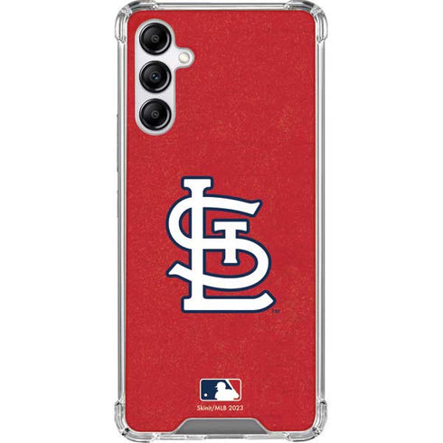 MLB St. Louis Cardinals - Solid Distressed Galaxy A14 5G Clear Case