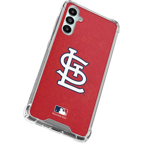 MLB St. Louis Cardinals - Solid Distressed Galaxy A14 5G Clear Case