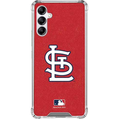 MLB St. Louis Cardinals - Solid Distressed Galaxy A15 5G Clear Case