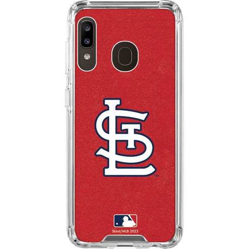 MLB St. Louis Cardinals - Solid Distressed Galaxy A30 Clear Case