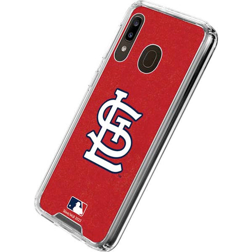 MLB St. Louis Cardinals - Solid Distressed Galaxy A30 Clear Case