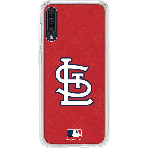 MLB St. Louis Cardinals - Solid Distressed Galaxy A50 Clear Case