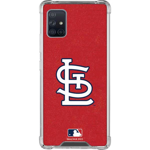 MLB St. Louis Cardinals - Solid Distressed Galaxy A51 5G Clear Case