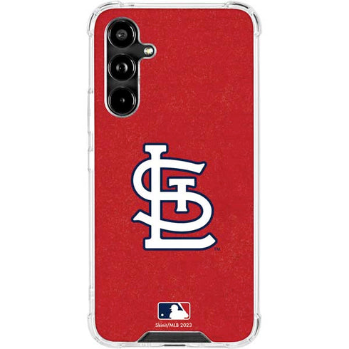 MLB St. Louis Cardinals - Solid Distressed Galaxy A54 5G Clear Case
