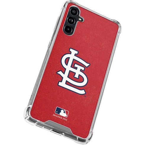 MLB St. Louis Cardinals - Solid Distressed Galaxy A54 5G Clear Case