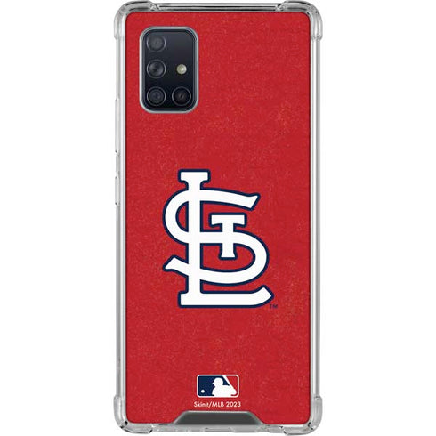 MLB St. Louis Cardinals - Solid Distressed Galaxy A71 5G Clear Case