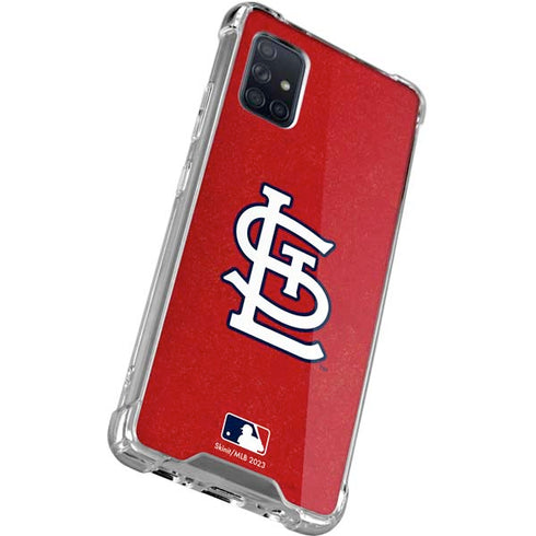 MLB St. Louis Cardinals - Solid Distressed Galaxy A71 5G Clear Case