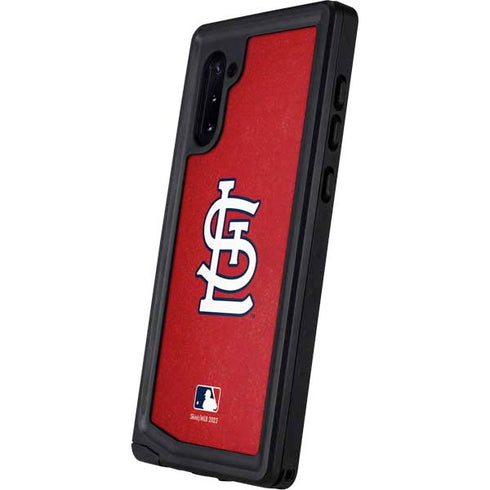MLB St. Louis Cardinals - Solid Distressed Galaxy Note 10 Waterproof Case