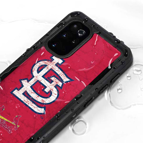 MLB St. Louis Cardinals - Solid Distressed Galaxy S20 Plus Waterproof Case
