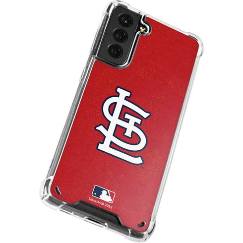 MLB St. Louis Cardinals - Solid Distressed Galaxy S21 Plus 5G Clear Case
