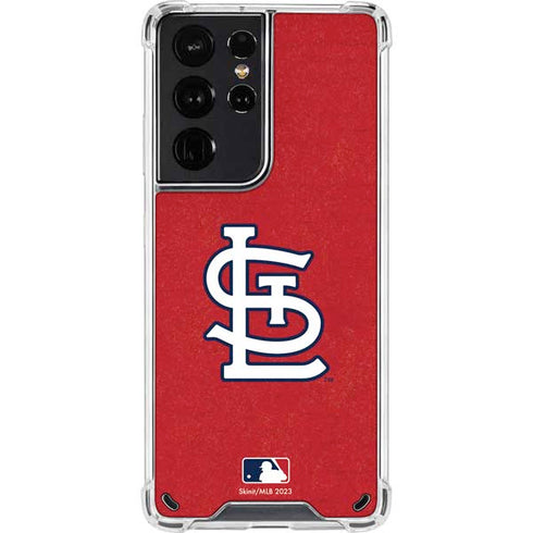 MLB St. Louis Cardinals - Solid Distressed Galaxy S21 Ultra 5G Clear Case