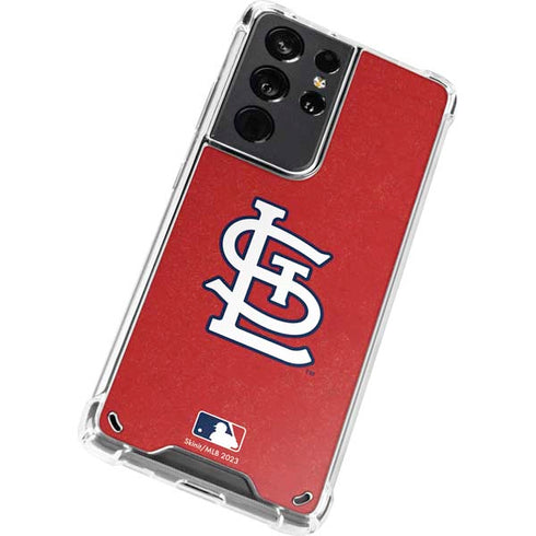 MLB St. Louis Cardinals - Solid Distressed Galaxy S21 Ultra 5G Clear Case