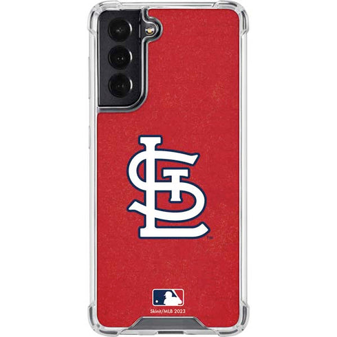 MLB St. Louis Cardinals - Solid Distressed Galaxy S22 Clear Case