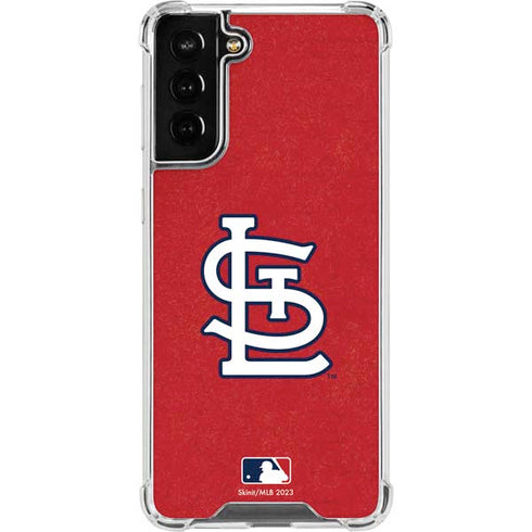 MLB St. Louis Cardinals - Solid Distressed Galaxy S22 Plus Clear Case