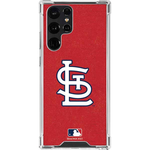 MLB St. Louis Cardinals - Solid Distressed Galaxy S22 Ultra Clear Case