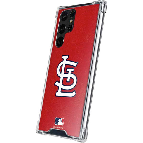 MLB St. Louis Cardinals - Solid Distressed Galaxy S22 Ultra Clear Case