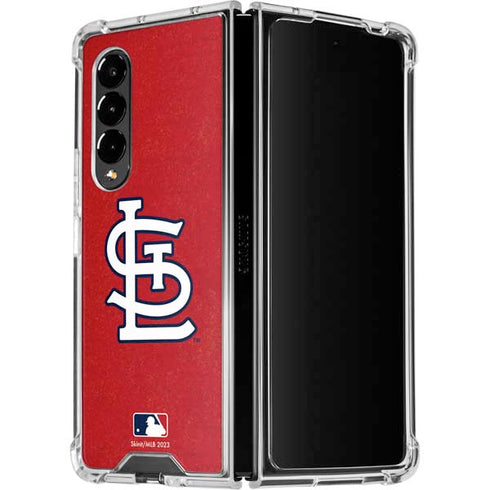 MLB St. Louis Cardinals - Solid Distressed Galaxy Z Fold4 5G Clear Case