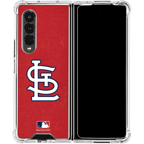 MLB St. Louis Cardinals - Solid Distressed Galaxy Z Fold4 5G Clear Case