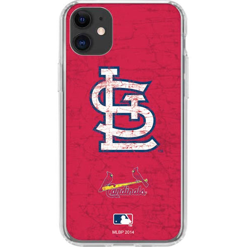 MLB St. Louis Cardinals - Solid Distressed iPhone 11 Clear Case