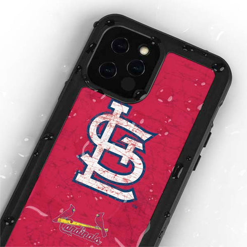 MLB St. Louis Cardinals - Solid Distressed iPhone 12 Pro Max Waterproof Case