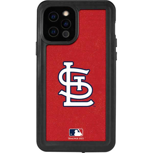 MLB St. Louis Cardinals - Solid Distressed iPhone 12 Pro Waterproof Case