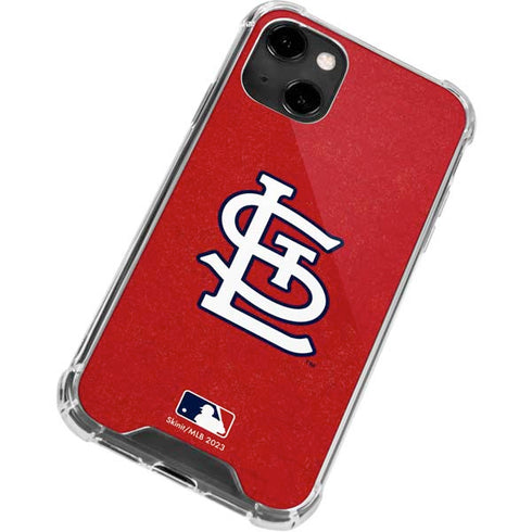 MLB St. Louis Cardinals - Solid Distressed iPhone 14 Clear Case