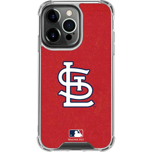 MLB St. Louis Cardinals - Solid Distressed iPhone 14 Pro Clear Case