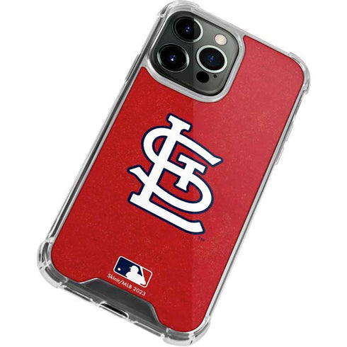 MLB St. Louis Cardinals - Solid Distressed iPhone 15 Pro Clear Case