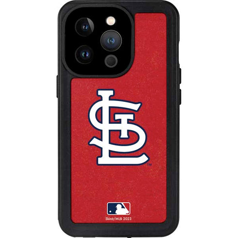 MLB St. Louis Cardinals - Solid Distressed iPhone 14 Pro Waterproof Case