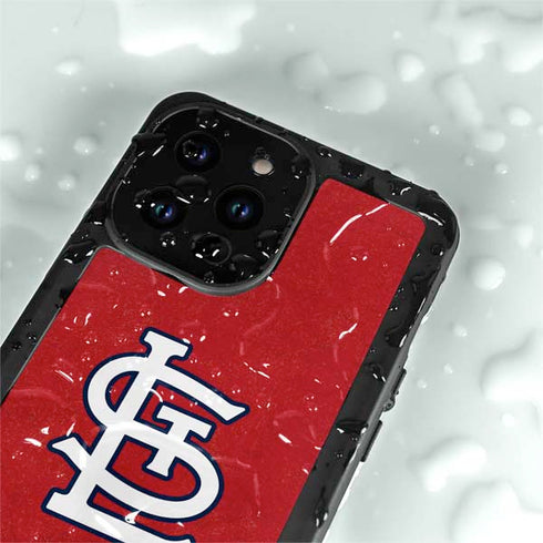MLB St. Louis Cardinals - Solid Distressed iPhone 14 Pro Waterproof Case