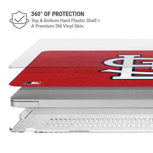 MLB St. Louis Cardinals - Solid Distressed MacBook Air 15in (2023-2025) Case plus Skin