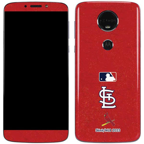 MLB St. Louis Cardinals - Solid Distressed Moto E5 Plus Skin