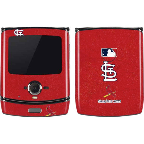 MLB St. Louis Cardinals - Solid Distressed Motorola RAZR Skin
