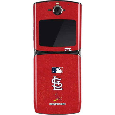 MLB St. Louis Cardinals - Solid Distressed Motorola RAZR Skin