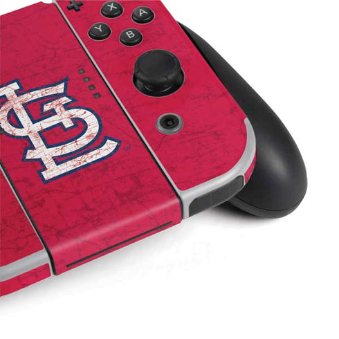 MLB St. Louis Cardinals - Solid Distressed Nintendo Switch OLED (2021) Skin